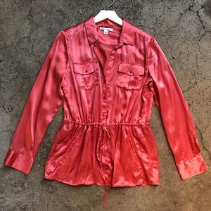 Banana Republic Silk Blouse Coral M unused!